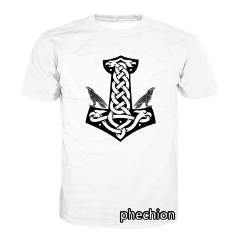 Unisex T-shirt με σύμβολο Όντιν - 3D ψηφιακή εκτύπωση, πολυεστερικό ύφασμα, λαιμόκοψη τύπου crewneck, κοντές μανίκες, χαλαρή γραμμή