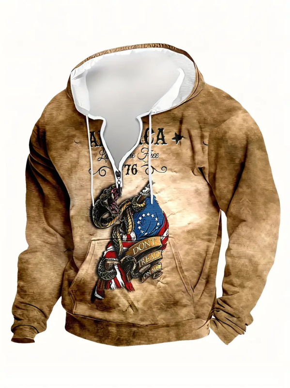 Φούτερ με χαλαρή εφαρμογή, στρογγυλός λαιμός, μακριά μανίκια, γεωμετρικό σχέδιο με ψηφιακή εκτύπωση, πολυεστερικό μείγμα