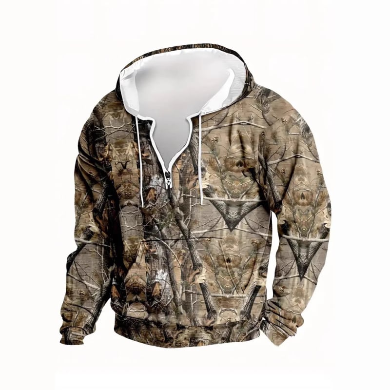 Φούτερ με χαλαρή εφαρμογή, στρογγυλός λαιμός, μακριά μανίκια, γεωμετρικό σχέδιο με ψηφιακή εκτύπωση, πολυεστερικό μείγμα