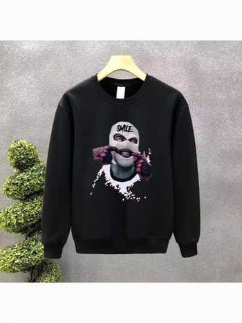 Мъжки суитшърт с кръгло деколте, принт, полиестер, дълъг ръкав, пролет/есен