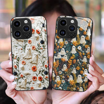 Калъф за iPhone 11–14 Pro/Max с Хелоуин череп – твърд корпус, удароустойчив, антиотпечатък, разсейване на топлината, персонализиране