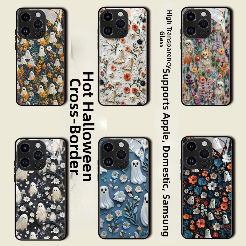 Halloween lebka tvrdý kryt na iPhone 11–14 Pro/Max – odolný proti nárazom, proti otlačkom prstov, odvádza teplo, prispôsobiteľný