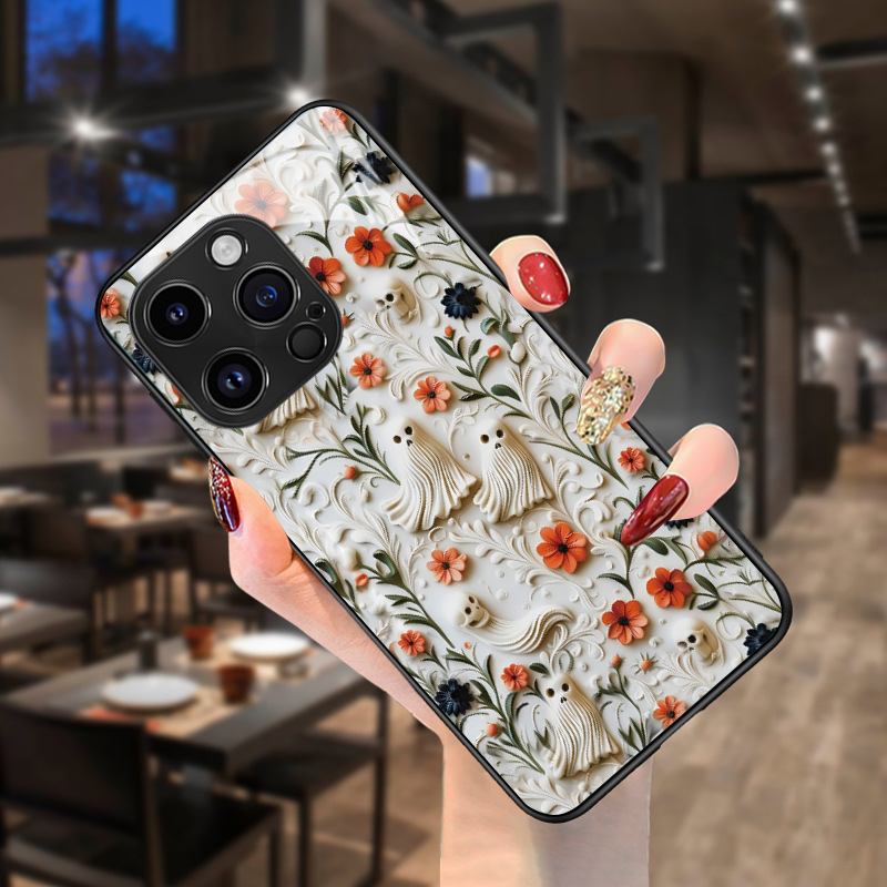 Halloween lebka tvrdý kryt na iPhone 11–14 Pro/Max – odolný proti nárazom, proti otlačkom prstov, odvádza teplo, prispôsobiteľný