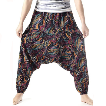 Ανδρικά και γυναικεία βαμβακερά παντελόνια γιόγκα με ίσιο κόψιμο, μεσαία μέση, ζώνη περιλαμβάνεται, κλείσιμο με κορδόνι, μανσέτες στους αστραγάλους, 90% βαμβάκι, κατάλληλα για όλες τις εποχές