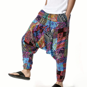 Ανδρικά και γυναικεία βαμβακερά παντελόνια γιόγκα με ίσιο κόψιμο, μεσαία μέση, ζώνη περιλαμβάνεται, κλείσιμο με κορδόνι, μανσέτες στους αστραγάλους, 90% βαμβάκι, κατάλληλα για όλες τις εποχές