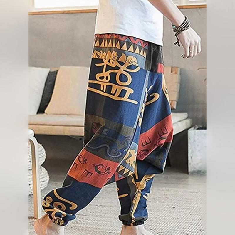 Pantaloni de yoga din bumbac unisex, croială dreaptă, talie medie, curea inclusă, închidere cu șnur, manșete la gleznă, 90% bumbac, potriviți pentru toate sezoanele