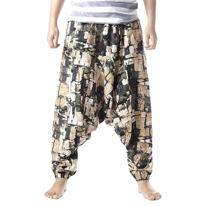 Pantaloni de yoga din bumbac unisex, croială dreaptă, talie medie, curea inclusă, închidere cu șnur, manșete la gleznă, 90% bumbac, potriviți pentru toate sezoanele