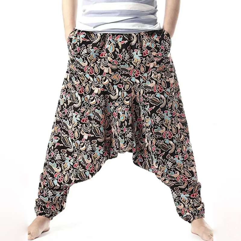 Pantaloni de yoga din bumbac unisex, croială dreaptă, talie medie, curea inclusă, închidere cu șnur, manșete la gleznă, 90% bumbac, potriviți pentru toate sezoanele