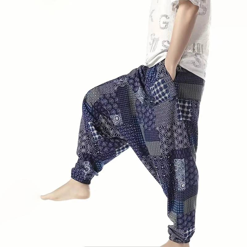 Pantaloni de yoga din bumbac unisex, croială dreaptă, talie medie, curea inclusă, închidere cu șnur, manșete la gleznă, 90% bumbac, potriviți pentru toate sezoanele