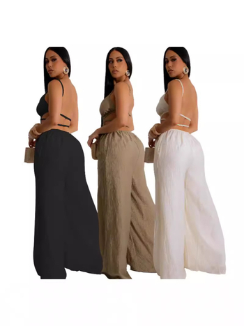 Γυναικεία ολόσωμη φόρμα - χωρίς μανίκια, πολυεστέρας, φαρδιά παντελόνια - καλοκαίρι 2024, 95%+ περιεκτικότητα υφάσματος