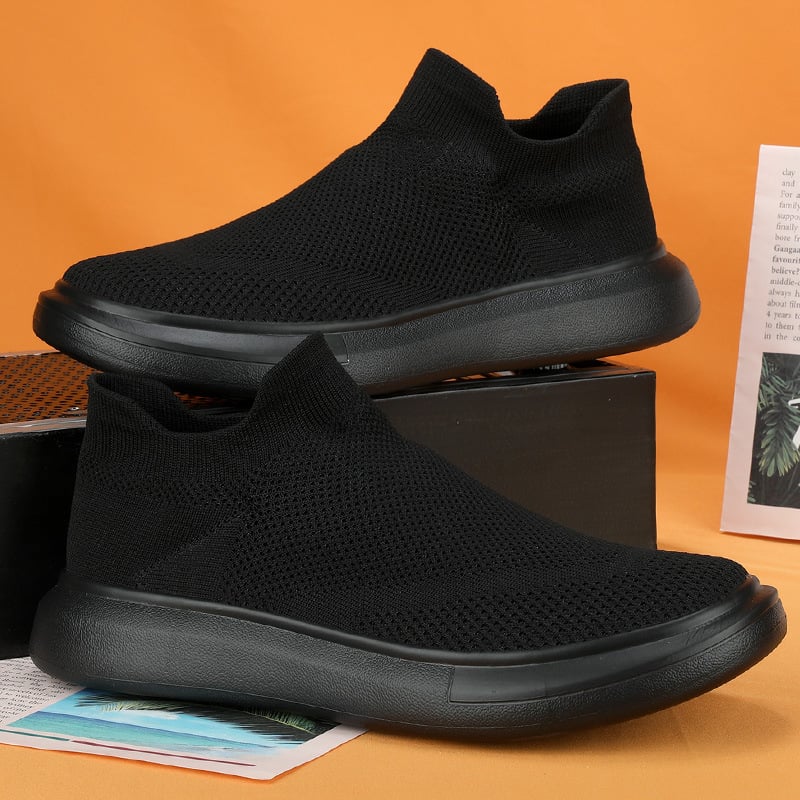 Uniszex hálós casual cipő, kerek orrú, alacsony felső rész, slip-on, EVA talp