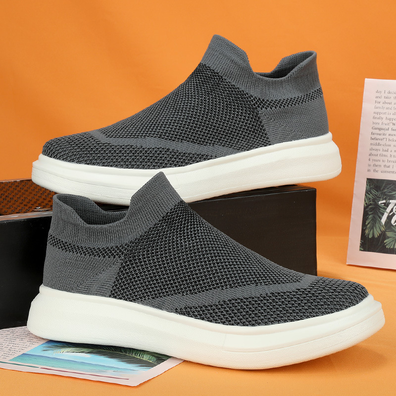 Uniszex hálós casual cipő, kerek orrú, alacsony felső rész, slip-on, EVA talp