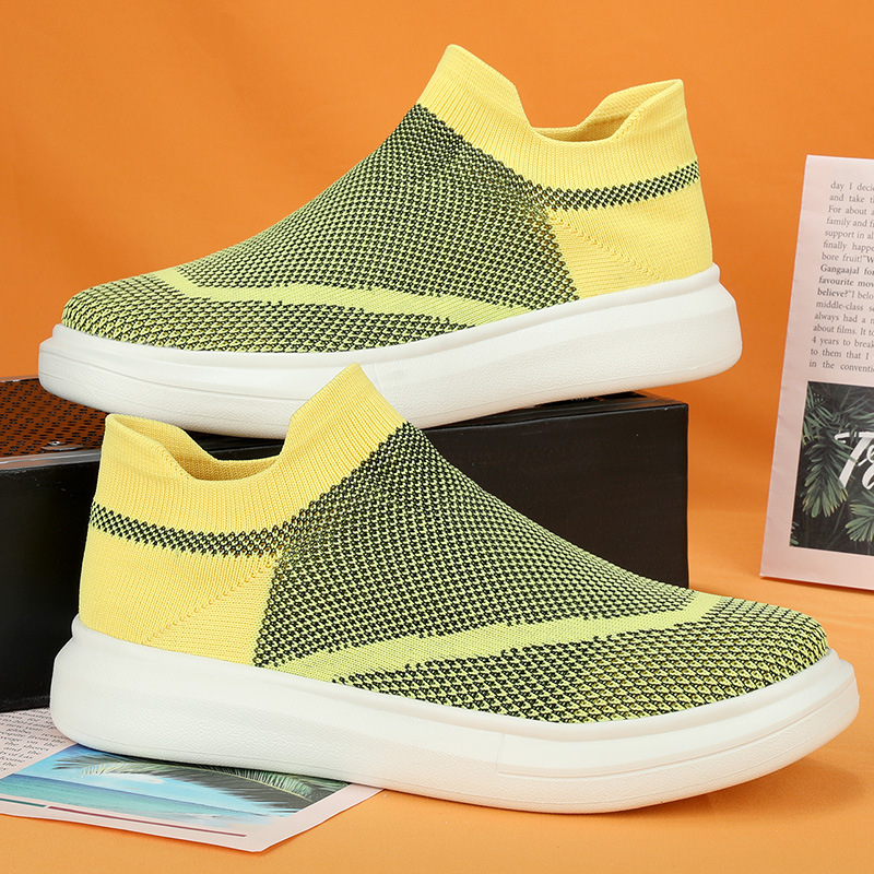 Uniszex hálós casual cipő, kerek orrú, alacsony felső rész, slip-on, EVA talp