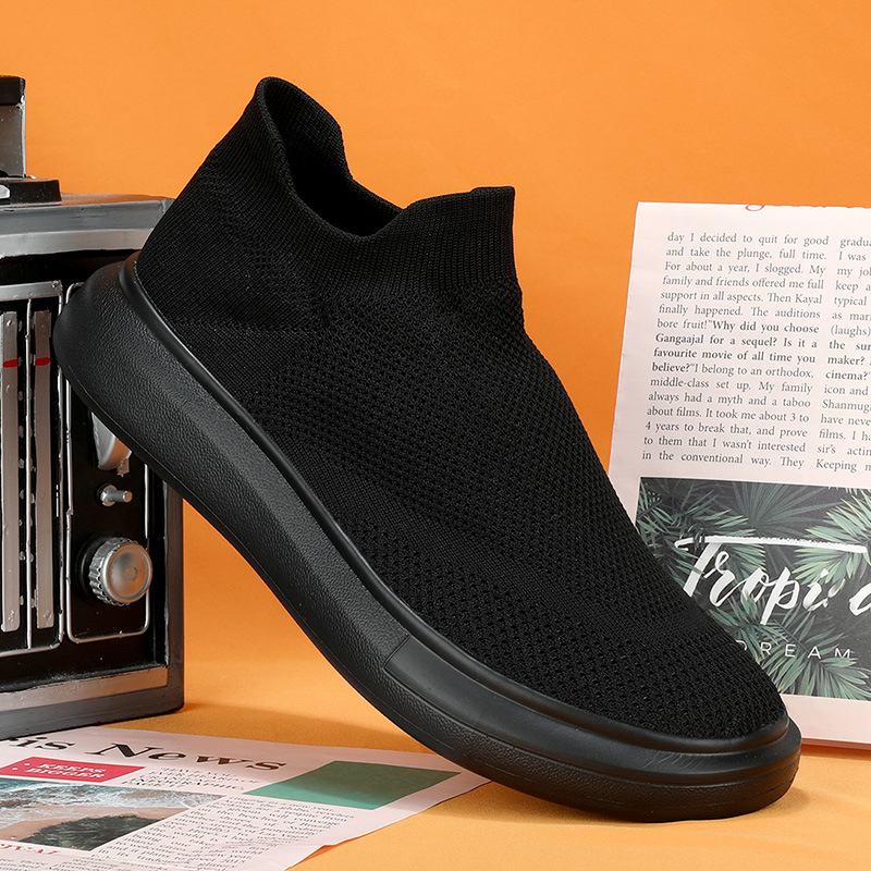 Uniszex hálós casual cipő, kerek orrú, alacsony felső rész, slip-on, EVA talp