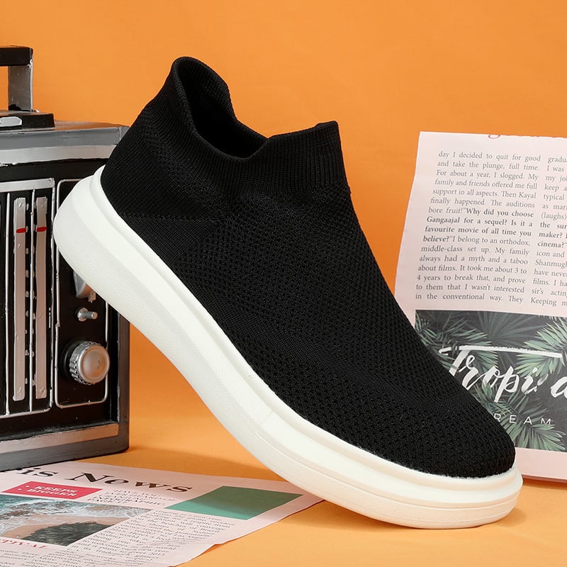 Uniszex hálós casual cipő, kerek orrú, alacsony felső rész, slip-on, EVA talp