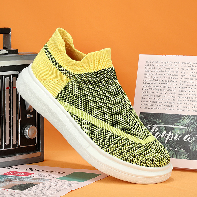 Uniszex hálós casual cipő, kerek orrú, alacsony felső rész, slip-on, EVA talp