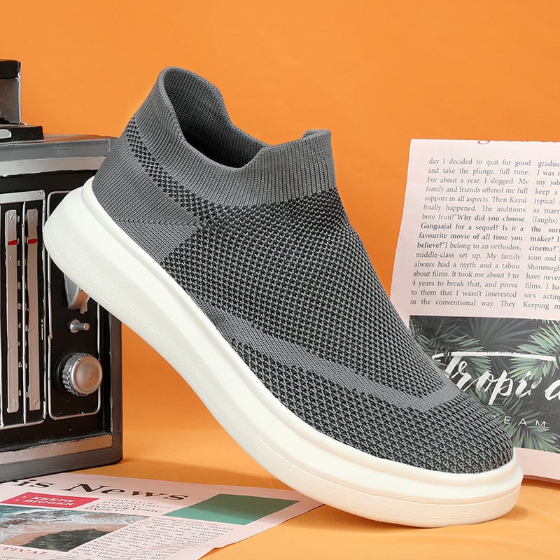 Uniszex hálós casual cipő, kerek orrú, alacsony felső rész, slip-on, EVA talp