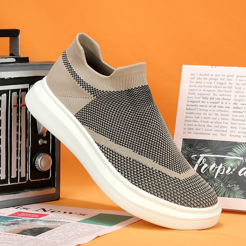 Uniszex hálós casual cipő, kerek orrú, alacsony felső rész, slip-on, EVA talp