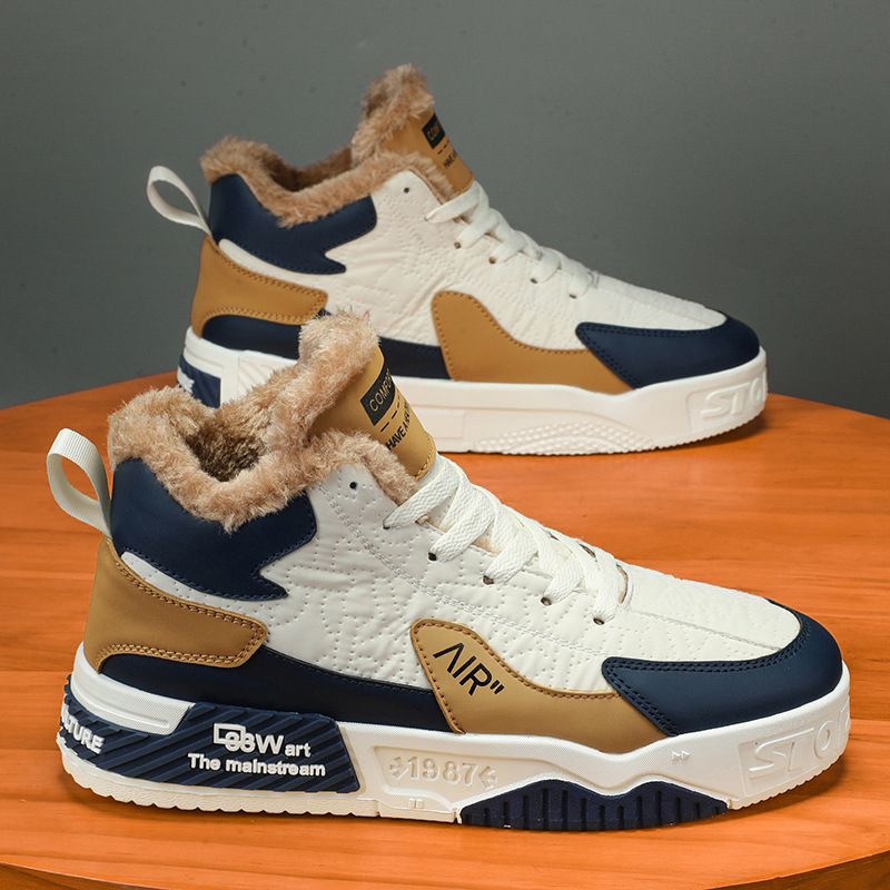 Muške zimske papuče, gornji dio od umjetnog PU, EVA potplat, debeli, velur tekstura