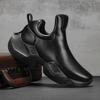 Ανδρικά loafers χωρίς κορδόνια από δέρμα microfiber, μυτερό δάχτυλο, slip-on, χειμερινό στιλ, ανθεκτικά στη φθορά