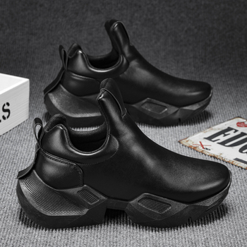 Ανδρικά loafers χωρίς κορδόνια από δέρμα microfiber, μυτερό δάχτυλο, slip-on, χειμερινό στιλ, ανθεκτικά στη φθορά