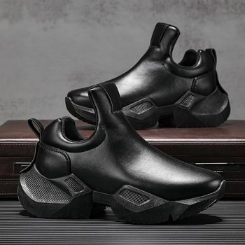 Ανδρικά loafers χωρίς κορδόνια από δέρμα microfiber, μυτερό δάχτυλο, slip-on, χειμερινό στιλ, ανθεκτικά στη φθορά