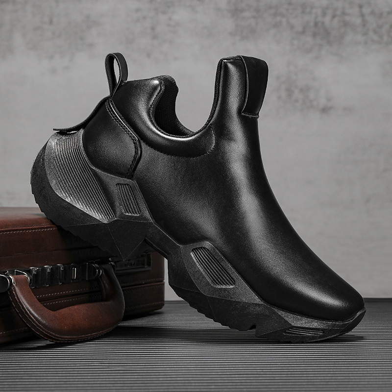 Férfi slip-on mokaszni mikrofiber bőrből, hegyes orrú, téli viselet, kopásálló