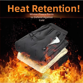 Ανδρικά παντελόνια σε κορεατικό στυλ με φλίς επένδυση, ίσια γραμμή, μεσαία μέση, κλείσιμο με κορδόνι