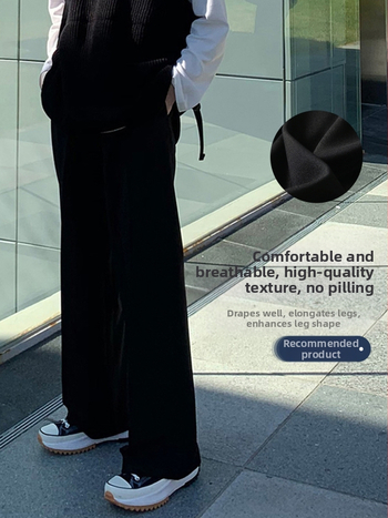 Ανδρικά παντελόνια casual με ήπια φαρδιά γραμμή, 96% πολυεστέρας σε ανάμικτο συνθετικό ύφασμα, μικροελαστικότητα, καλοκαίρι