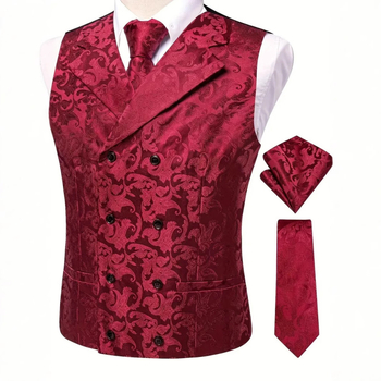 Vesta bărbătească, croială slim, închidere cu nasturi dubli, guler în stil sacou, 100% poliester, unicolor