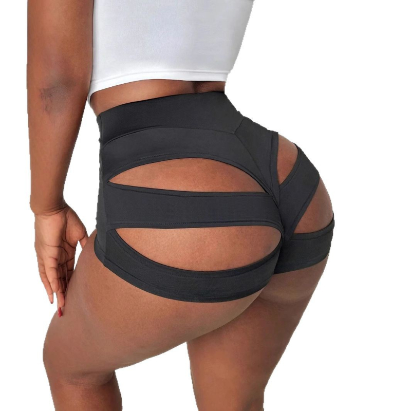 Ženske šorceve za jogu i trčanje, visok pojas, duljina 3/4, mješavina poliester elastan, visoka elastičnost, street hipster stil