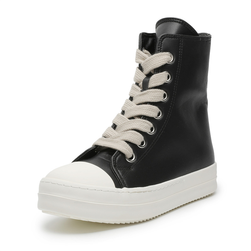 Ανδρικά μποτάκια Martin, ψηλά, με παχιά σόλα, PU επάνω μέρος, καουτσούκ σόλα, δερμάτινη επένδυση, ύψος τακουνιού 3-5 cm, αδιάβροχα και διαπνέοντα, casual φθινοπωρινά υποδήματα