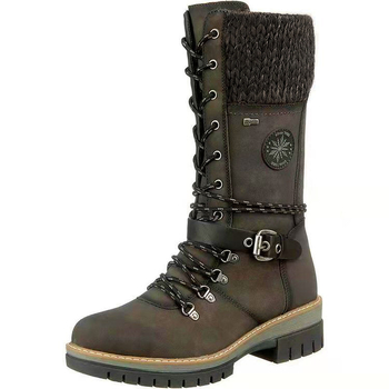 Sieviešu ziemas zābaki vidējā garuma, apaļa purngals, kvadrātveida papēdis, vilnas šuvums ar sprādzi, kokvilnas virsdaļa