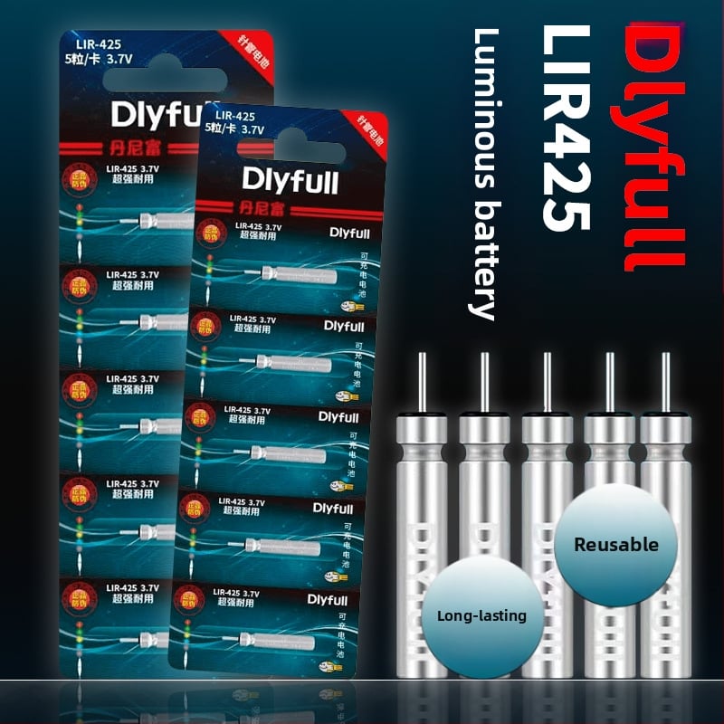 Danny Fu LIR425 Újratölthető Akkumulátor és Töltő Készlet Éjszakai Horgászathoz Világító Elektronikus Úszóval