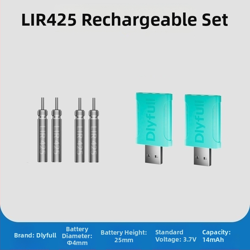 Danny Fu LIR425 Újratölthető Akkumulátor és Töltő Készlet Éjszakai Horgászathoz Világító Elektronikus Úszóval