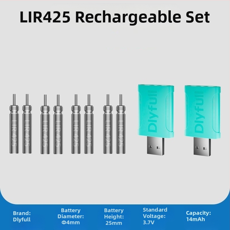 Danny Fu LIR425 Újratölthető Akkumulátor és Töltő Készlet Éjszakai Horgászathoz Világító Elektronikus Úszóval