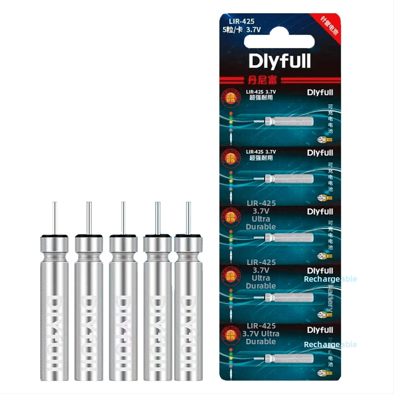 Danny Fu LIR425 Újratölthető Akkumulátor és Töltő Készlet Éjszakai Horgászathoz Világító Elektronikus Úszóval