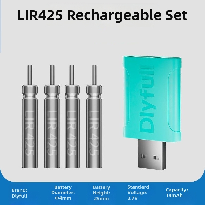 Danny Fu LIR425 Újratölthető Akkumulátor és Töltő Készlet Éjszakai Horgászathoz Világító Elektronikus Úszóval