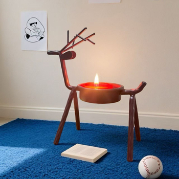 Σιδερένιο καντήλι σε μορφή ελαφιού – σταθερή μεταλλική διακοσμητική φιγούρα για τραπέζι στο σπίτι, κατασκευή Wanshun craftsmanship