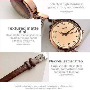 Γυναικείος ρολόι quartz με Goody μηχανισμό, κάσα από κράμα, λουρί PU, κρύσταλλο ορυκτής ενισχύσεως, στρογγυλός καντράν