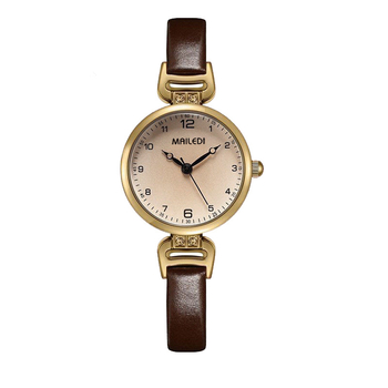 Γυναικείος ρολόι quartz με Goody μηχανισμό, κάσα από κράμα, λουρί PU, κρύσταλλο ορυκτής ενισχύσεως, στρογγυλός καντράν