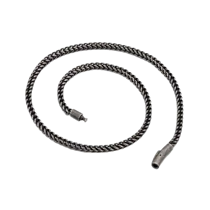 Colier din oțel inoxidabil cu lanț Cuban, pandant geometric în stil vintage, oțel titan, 85 g