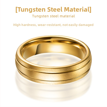 Δαχτυλίδι από βολφράμιο χάλυβα με ματ φινίς, γεωμετρικό unisex, κορεακή έκδοση, ζευγάρι δαχτυλιδιών