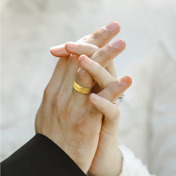 Δαχτυλίδι από βολφράμιο χάλυβα με ματ φινίς, γεωμετρικό unisex, κορεακή έκδοση, ζευγάρι δαχτυλιδιών