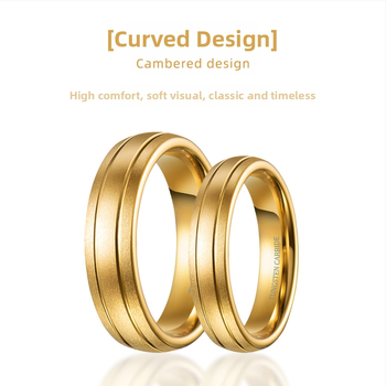 Δαχτυλίδι από βολφράμιο χάλυβα με ματ φινίς, γεωμετρικό unisex, κορεακή έκδοση, ζευγάρι δαχτυλιδιών