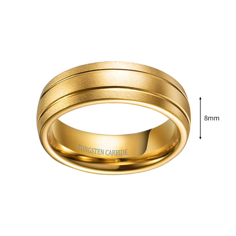 Δαχτυλίδι από βολφράμιο χάλυβα με ματ φινίς, γεωμετρικό unisex, κορεακή έκδοση, ζευγάρι δαχτυλιδιών