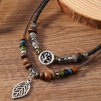 Κολιέ από κράμα με κρεμαστό από κράμα, κανονική αλυσίδα, πολυεπίπεδη σχεδίαση, Νέο κινέζικο στυλ