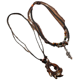 Κολιέ από κράμα με κρεμαστό από κράμα, κανονική αλυσίδα, πολυεπίπεδη σχεδίαση, Νέο κινέζικο στυλ