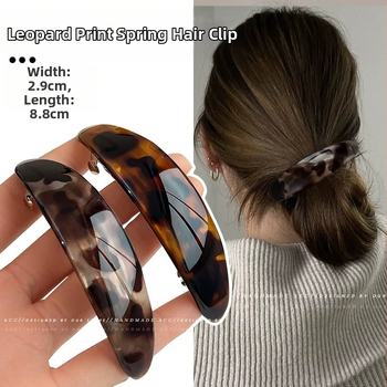 Κλιπ μαλλιών με καμπύλη και μηχανισμό ελατηρίου, χειροποίητο από πλαστικό ρητίνη, για γυναίκες
