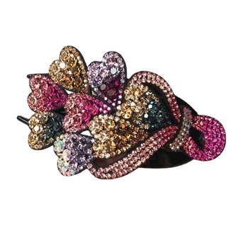 Κορεατικού στυλ φιμπά μαλλιών με στρας, για γυναίκες, χειροποίητο κλιπ καρχαρία, αξεσουάρ κεφαλιού